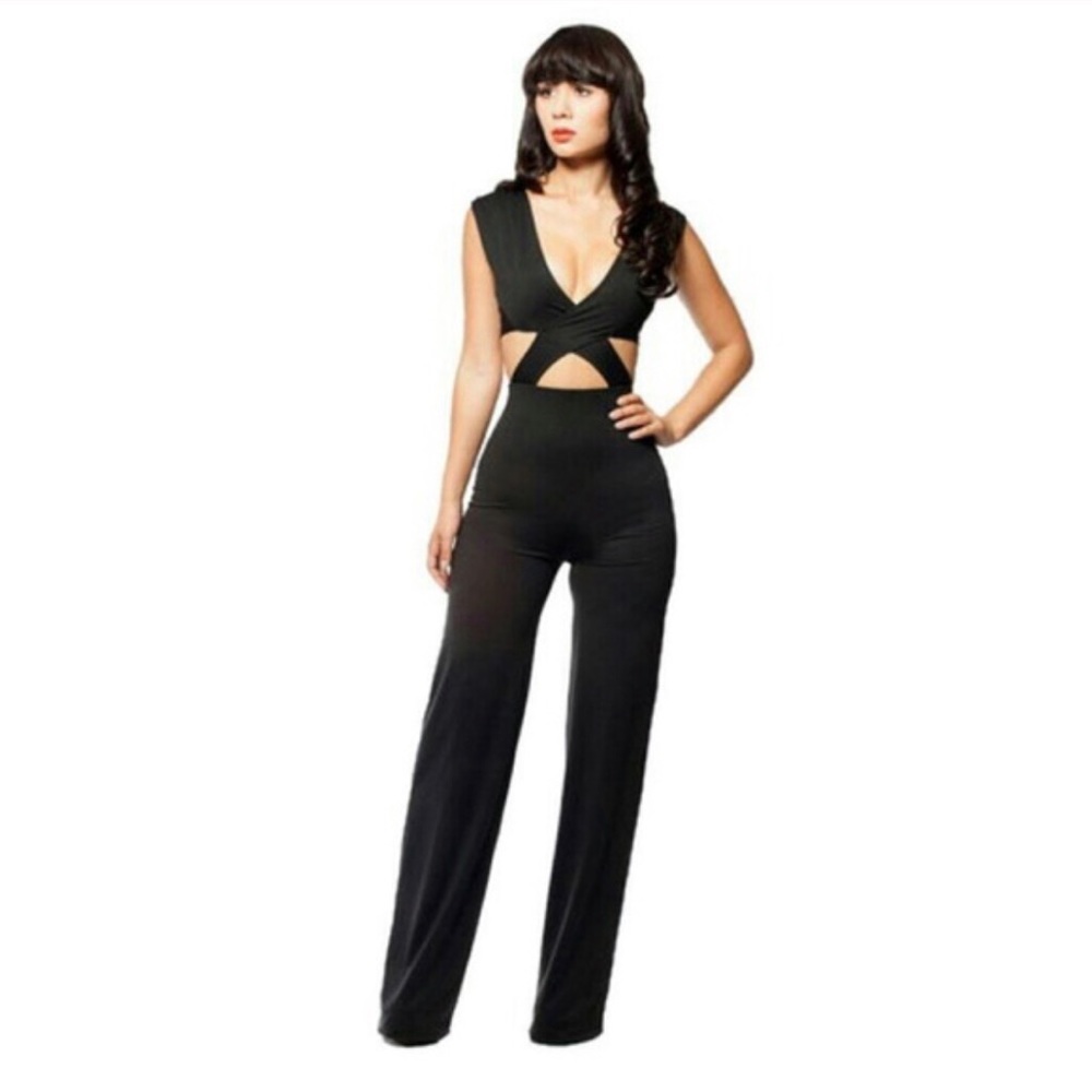 Black cutout jumpsuit